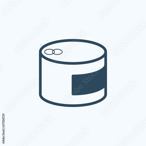 Tin can marinated conserve icon flat. 