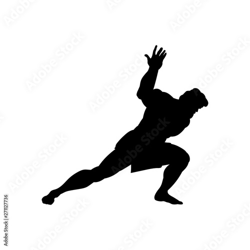 Athlete sportsman silhouette strong male. Vector illustration. photo