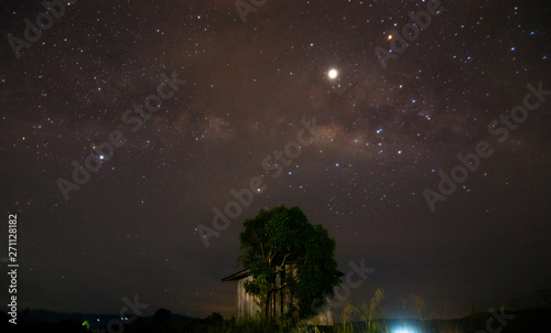 Milky way taken at a rural place in Kota Marudu, Sabah, East Malaysia. Visible noise due to high ISO and wide aperture. photo