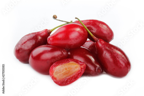 Wallpaper Mural heap of fresh red cornels isolated on white background Torontodigital.ca