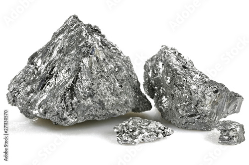 99.99% fine antimony isolated on white background photo