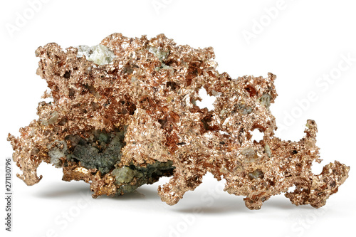 Fototapeta native copper from the USA isolated on white background