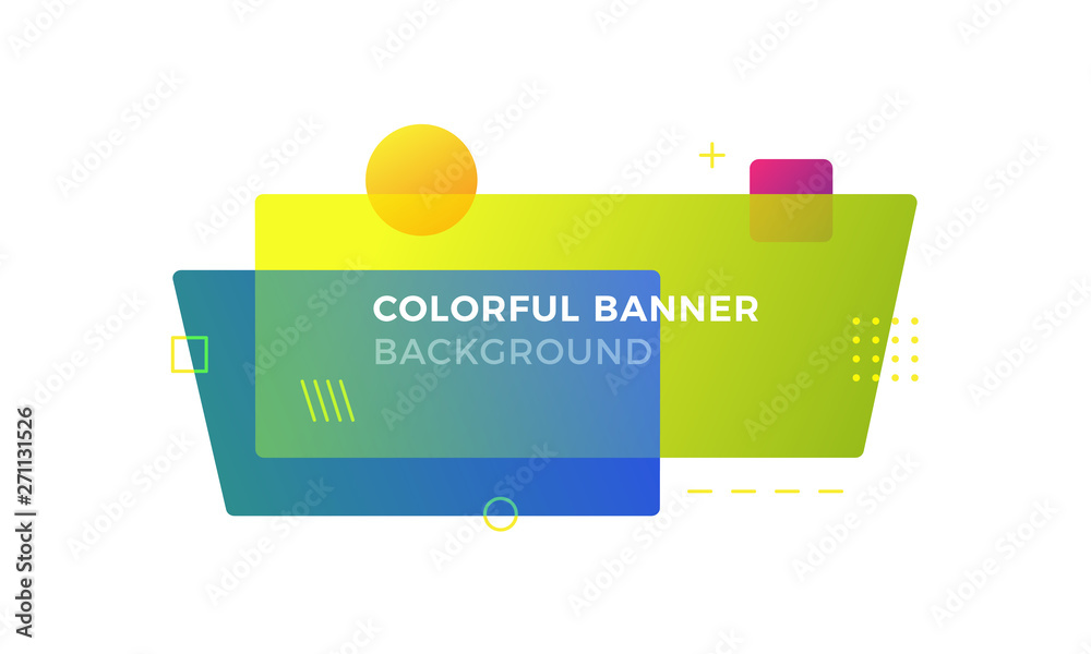 Abstract geometric vector banners in modern memphis design style. Different shapes with vivid gradients colors: square, circle, triangle. Ready to use in web design or advertisement Abstract geometric vector banners in modern memphis design style. Different shapes with vivid gradients colors: square, circle, triangle. Ready to use in web design or advertisement