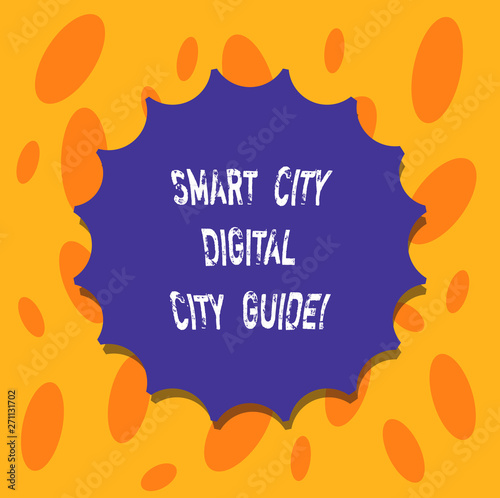 Writing note showing Smart City Digital City Guide. Business photo showcasing Connected technological modern cities Blank Seal with Shadow for Label Emblem Monogram Stamp Top Quality