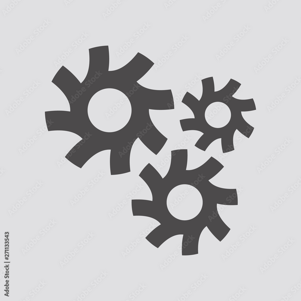 Gear icon in flat style.Vector illustration. Gear icon in flat style.Vector illustration.