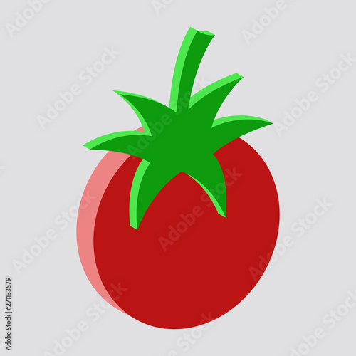 Tomato icon.Isometric and 3D view.