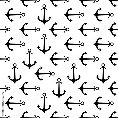 Anchor Icon Seamless Pattern  Flat