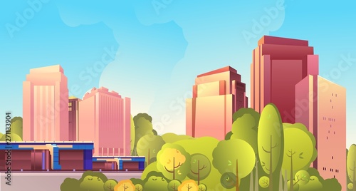 day city landscape road