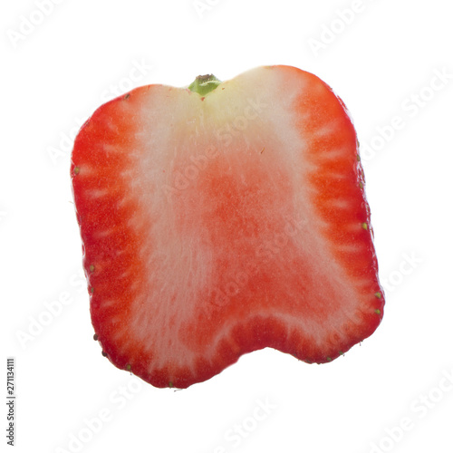 half of strawberrry isolated on white background