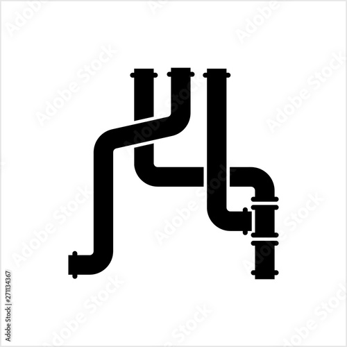 Pipe Icon, Pipe Fitting Icon, Water, Gas, Oil Pipeline, Plumbing Work