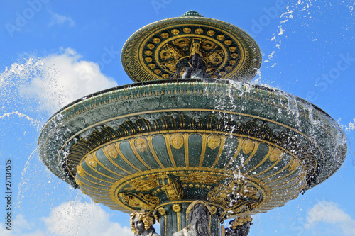 Water fountain, Fontaine de Mers, Place de la Concorde, Paris, France