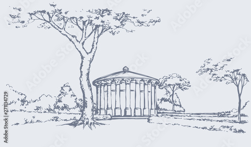 Palace Park. Vector drawing
