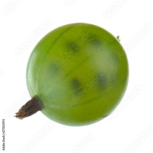 fresh green gooseberry isolated on white background