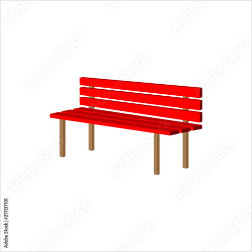 Bench Icon, Wood Metal Resting Bench