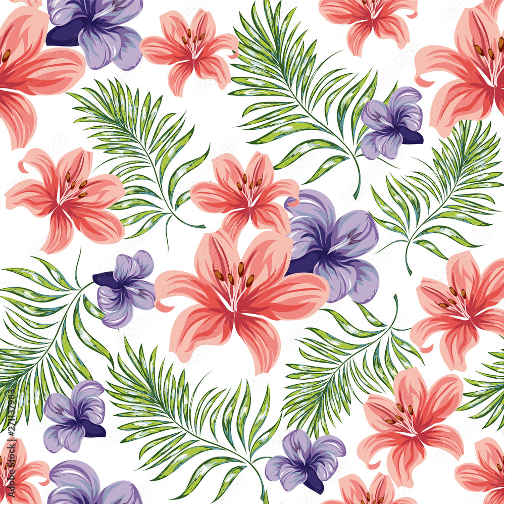 Roses. Blooming spring-summer flowers plants. Seamless pattern. Vector image. Roses. Blooming spring-summer flowers plants. Seamless pattern. Vector image.