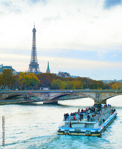 Tourist boat Sienna river, Paris
