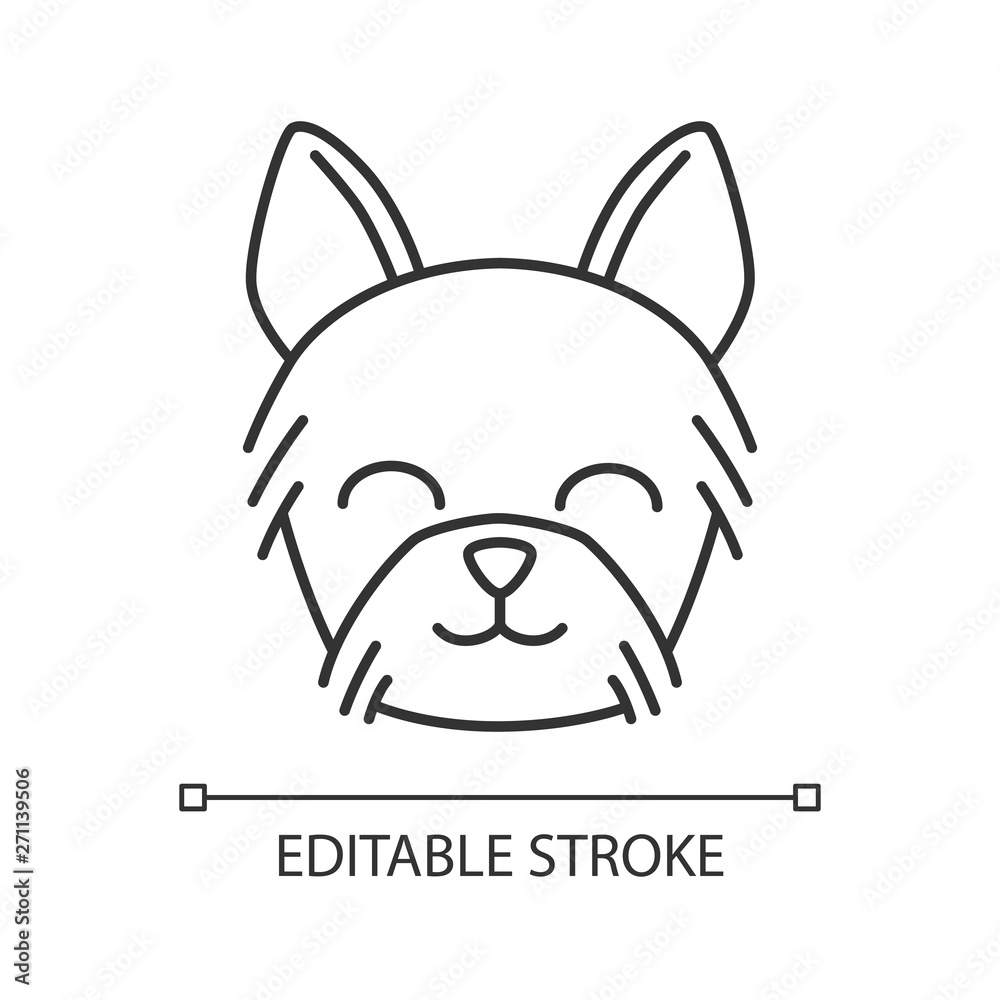 Yorkshire Terrier cute kawaii linear character