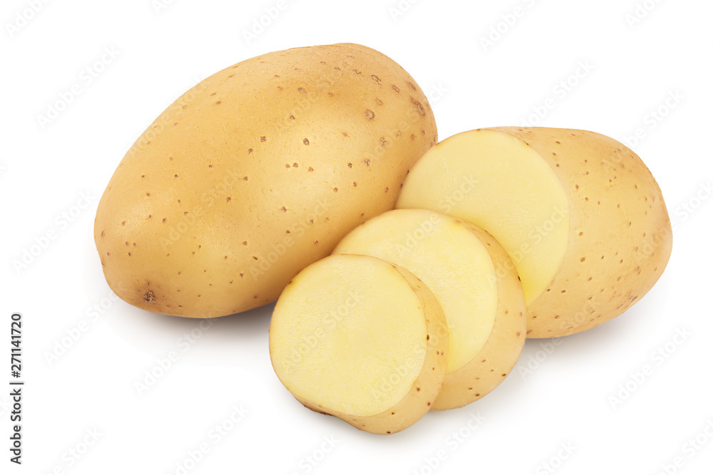 Young potato isolated on white background. Harvest new Young potato isolated on white background. Harvest new