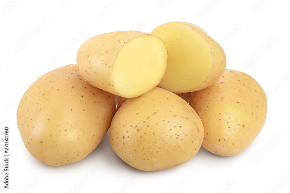 Young potato isolated on white background. Harvest new Young potato isolated on white background. Harvest new