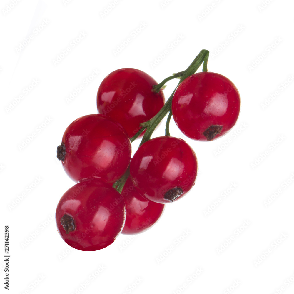 bunch of red currant isolated on white background