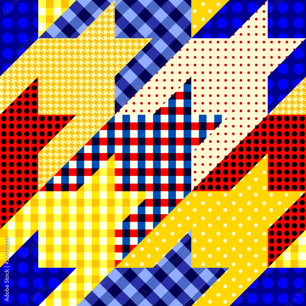 Fototapeta premium Seamless background pattern. Patchwork hounds-tooth pattern. Vector image