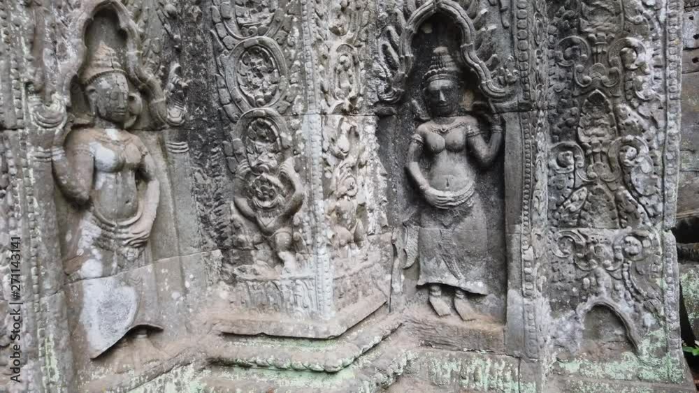 bas-reliefs depicting the divine dancer Apsara, the temple of TA Prom Angkor Wat (Siem reap, Cambodia) bas-reliefs depicting the divine dancer Apsara, the temple of TA Prom Angkor Wat (Siem reap, Cambodia)