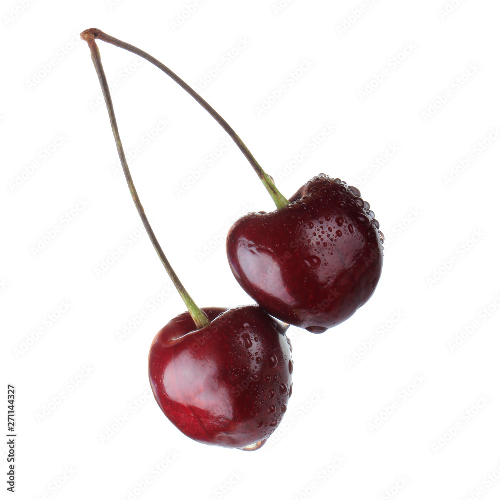 bunch of red cherry isolated on white background bunch of red cherry isolated on white background