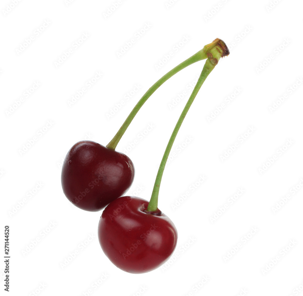bunch of red cherry isolated on white background bunch of red cherry isolated on white background