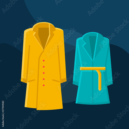 Coats fashion flat concept vector icon