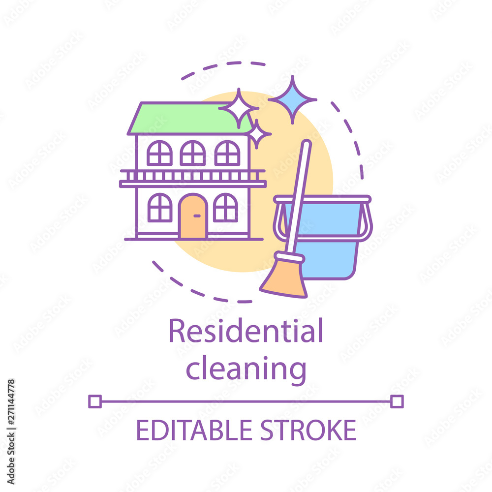 Residential cleaning concept icon