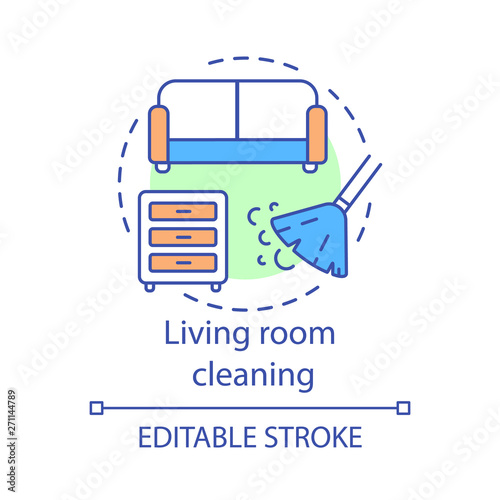 Living room cleaning concept icon © bsd studio