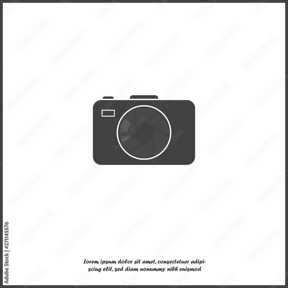 Vector illustration of a digital camera. Retro camera icon on white isolated background. Vector illustration of a digital camera. Retro camera icon on white isolated background.