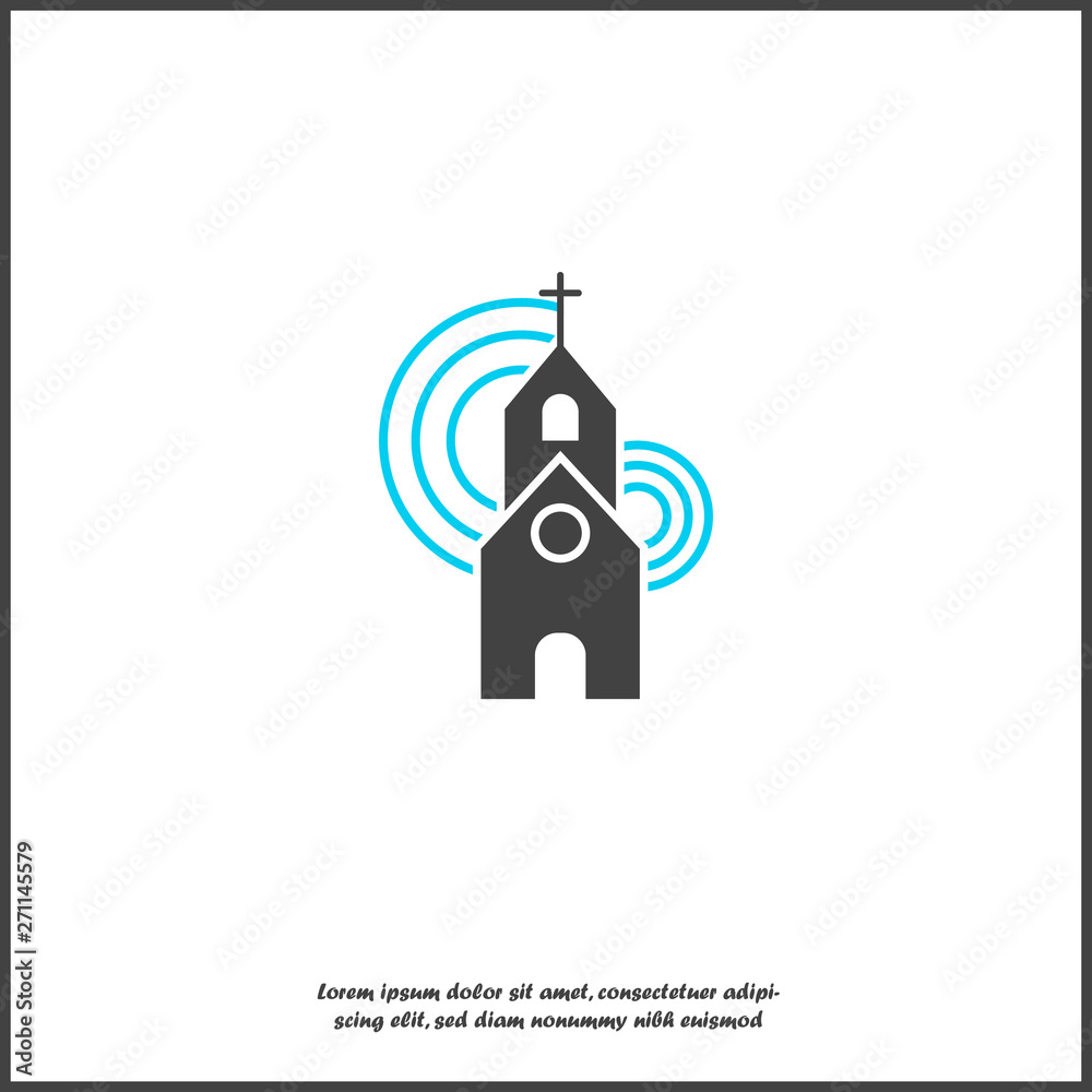 Church building icon. Vector religious church illustration icon on white isolated background. Layers grouped for easy editing illustration. For your design. Church building icon. Vector religious church illustration icon on white isolated background. Layers grouped for easy editing illustration. For your design.