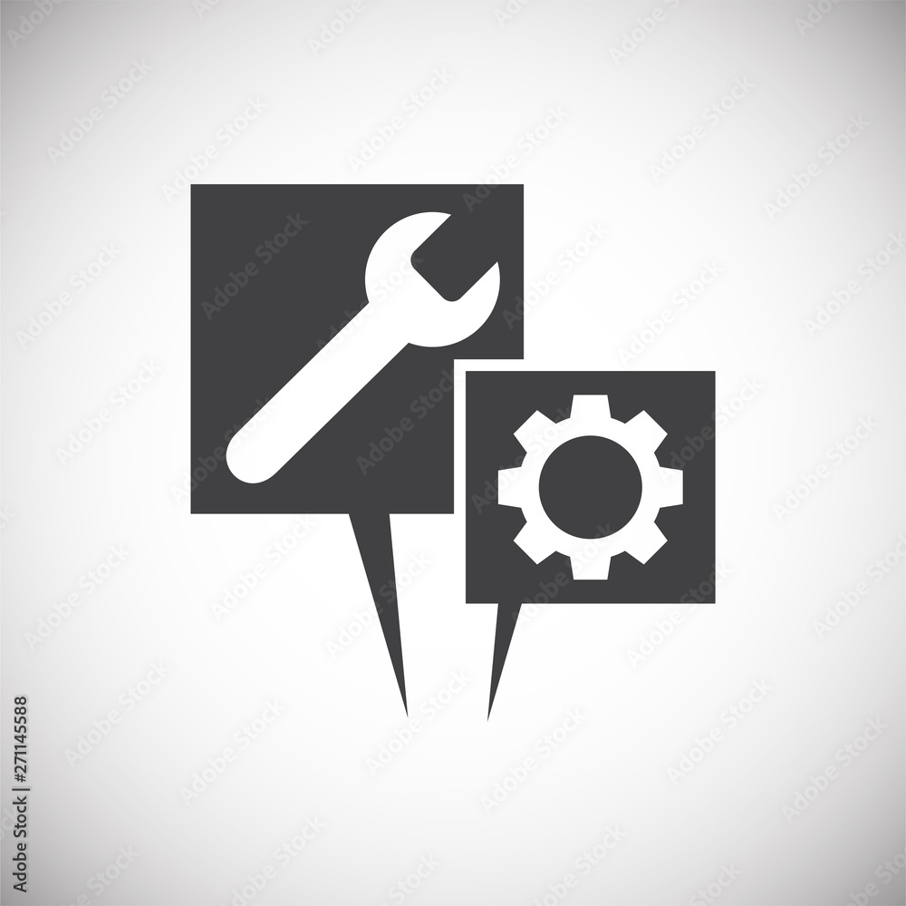 Service related icon on background for graphic and web design. Simple illustration. Internet concept symbol for website button or mobile app.
