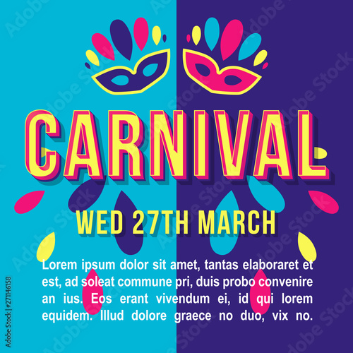 Carnival vintage 3d vector lettering