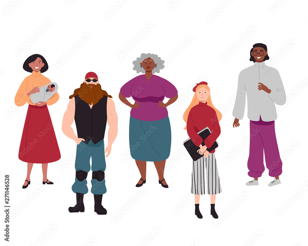 Diverse group of young people together portrait