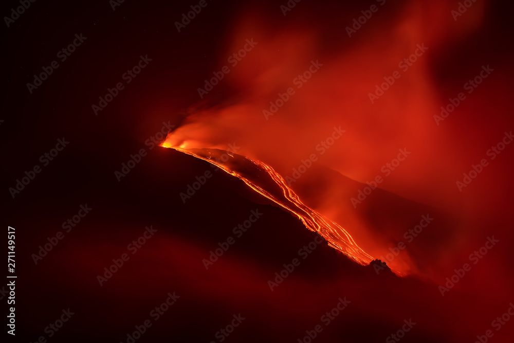custom made wallpaper toronto digitalStunning volcano Etna eruption in the night