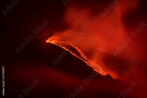 Wallpaper Mural Stunning volcano Etna eruption in the night Torontodigital.ca