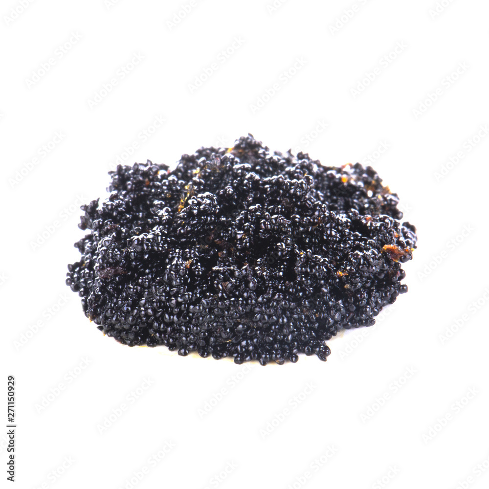 heap of vanilla seeds isolated on white