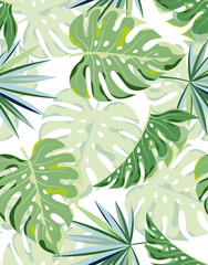 Handdoek met foto Palmbomen patronen Tropische palmbladeren naadloos zomerdessin  © StockVector