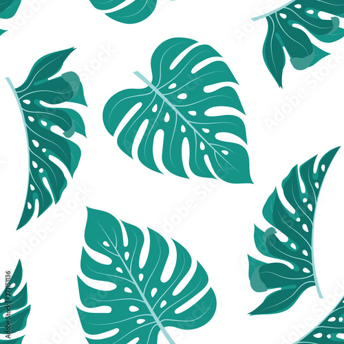 tropical palm leaves seamless pattern