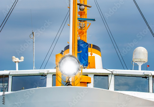 The warning system on the deck of ship