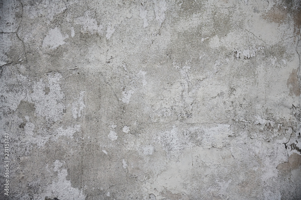 Fototapeta premium old white cracked wall for background or texture