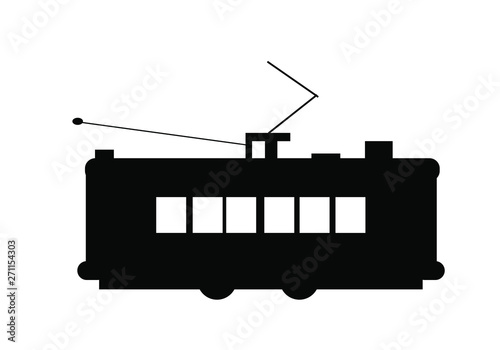 silhouette of classic tram in lisbon Portugal