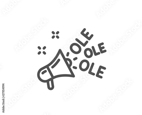 Ole chant line icon. Championship with megaphone sign. Sports event symbol. Quality design element. Linear style ole chant icon. Editable stroke. Vector