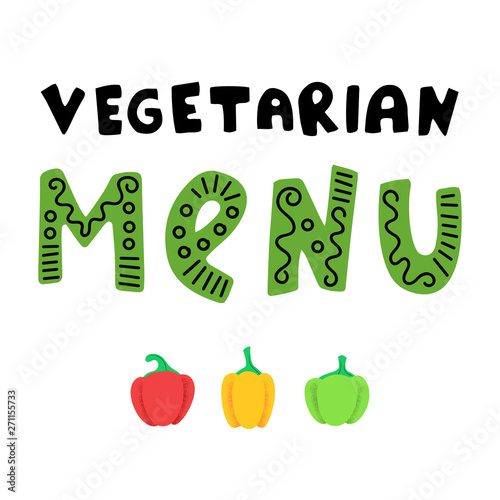 Vegetarian Menu Sign with peppers