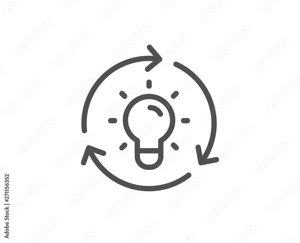 Idea line icon. Lightbulb sign. Core value symbol. Quality design element. Linear style idea icon. Editable stroke. Vector Idea line icon. Lightbulb sign. Core value symbol. Quality design element. Linear style idea icon. Editable stroke. Vector