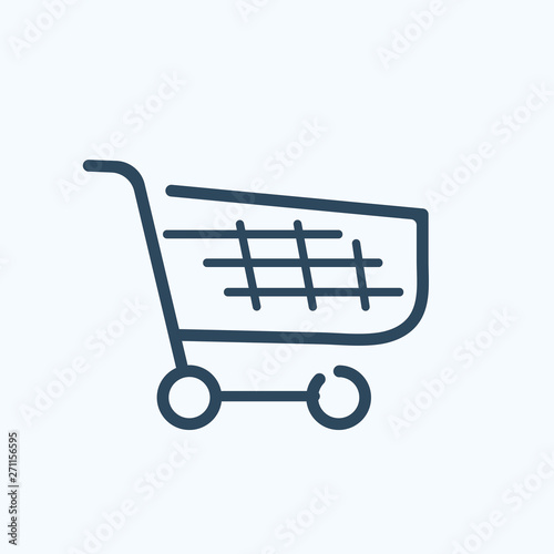 Products on shopping cart icon. 