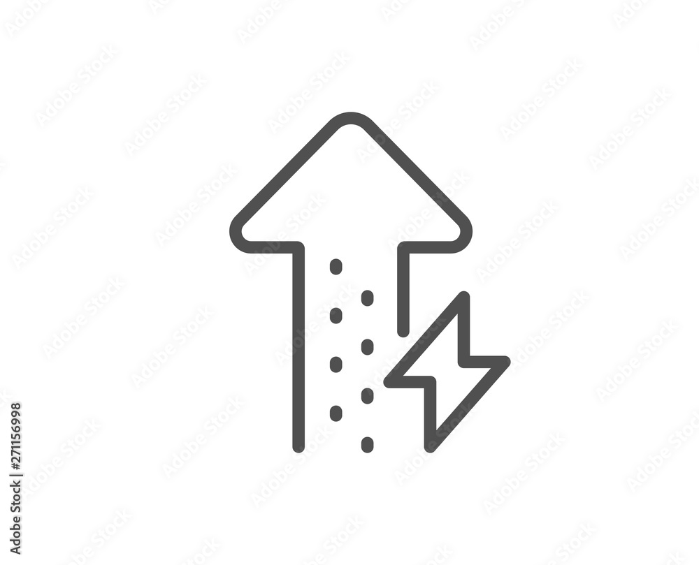 Energy line icon. Thunderbolt sign. Power consumption symbol. Quality design element. Linear style energy growing icon. Editable stroke. Vector Energy line icon. Thunderbolt sign. Power consumption symbol. Quality design element. Linear style energy growing icon. Editable stroke. Vector