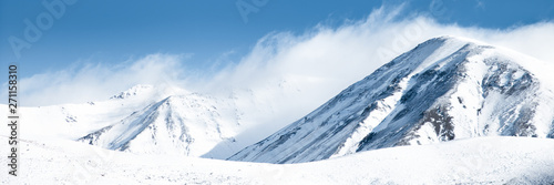 New Zealand Mountain Range Landscape, Snow Capped Mountains, Winter Landscape